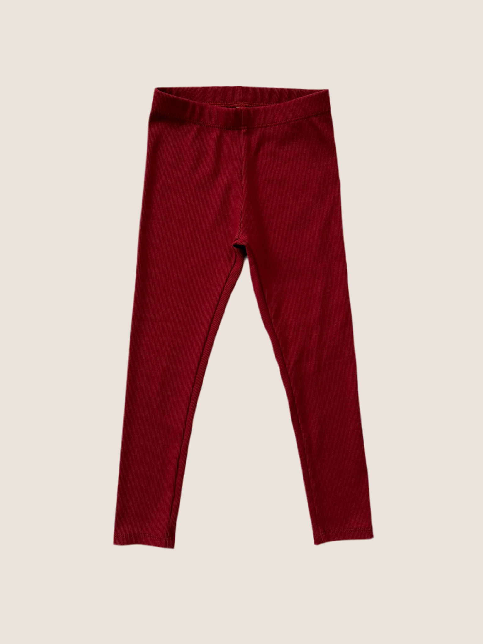 Ribbed knit leggings - Cranberry (pre-order)