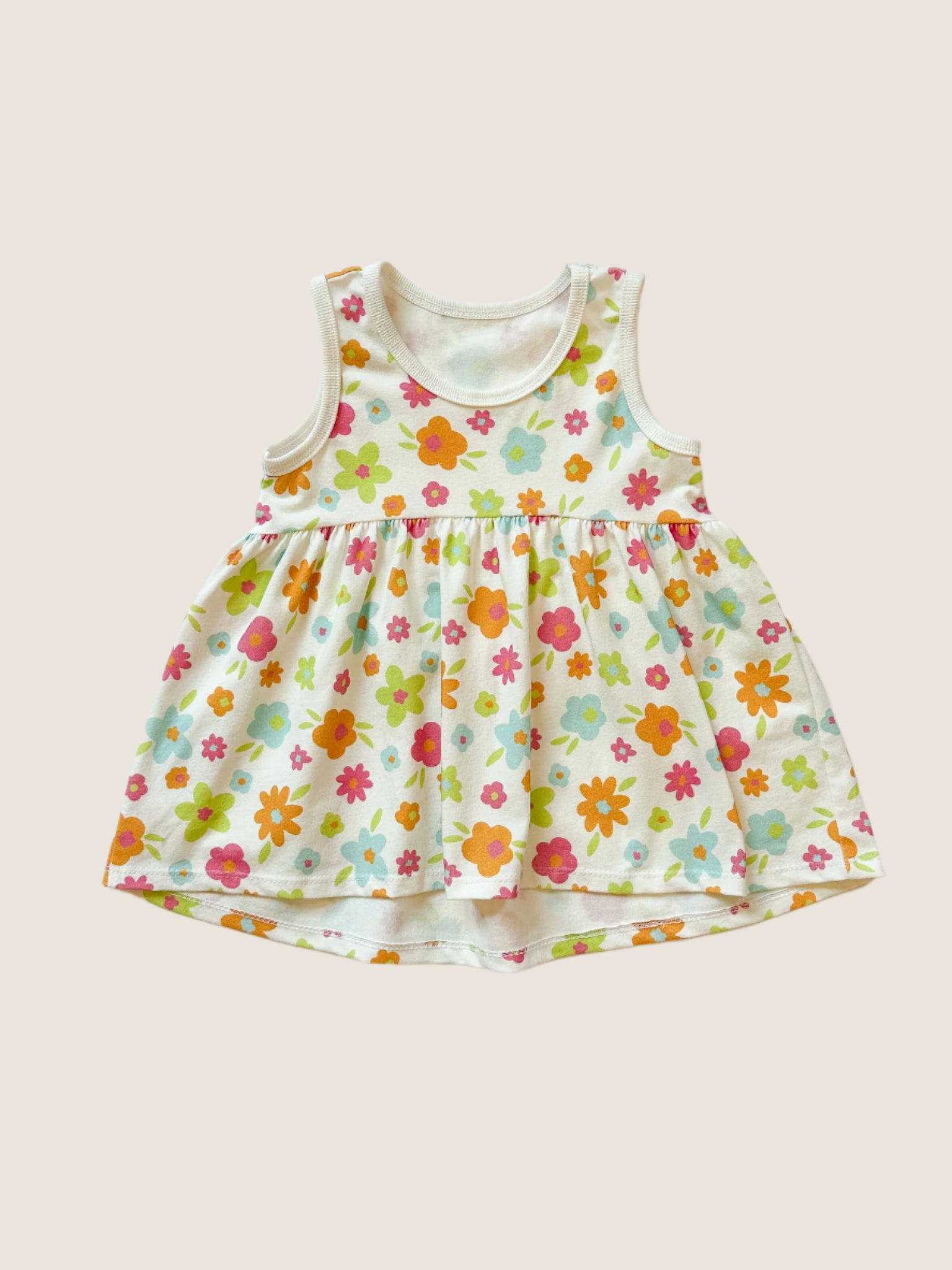 Peplum tank - bright ditsy floral