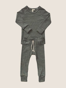 Snuggle Long Sleeve Top - charcoal stripe