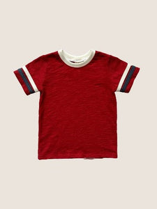 Retro t-shirt - scarlet w/navy