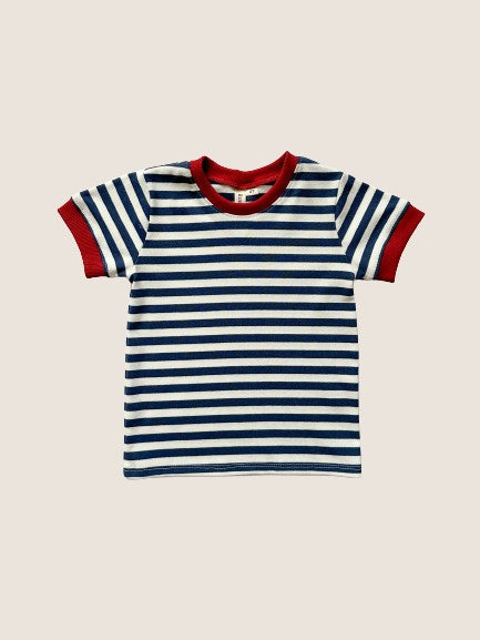 Ringer t-shirt - navy/white stripe